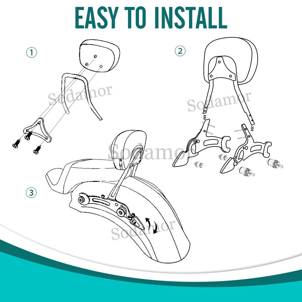 Für Indian Chieftain Dark Horse 2016-2024 Sitzteile Sissy Bar Rack Rückenlehne - Bild 2 von 4