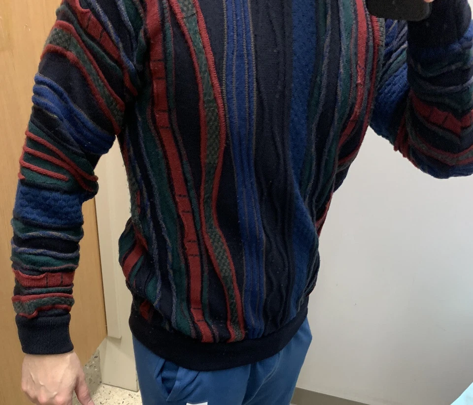 Vintage TOORALLIE Australia Multicolor Pure WOOL 3D Knit SWEATER COOGI STYLE 90s - Image 3 of 4