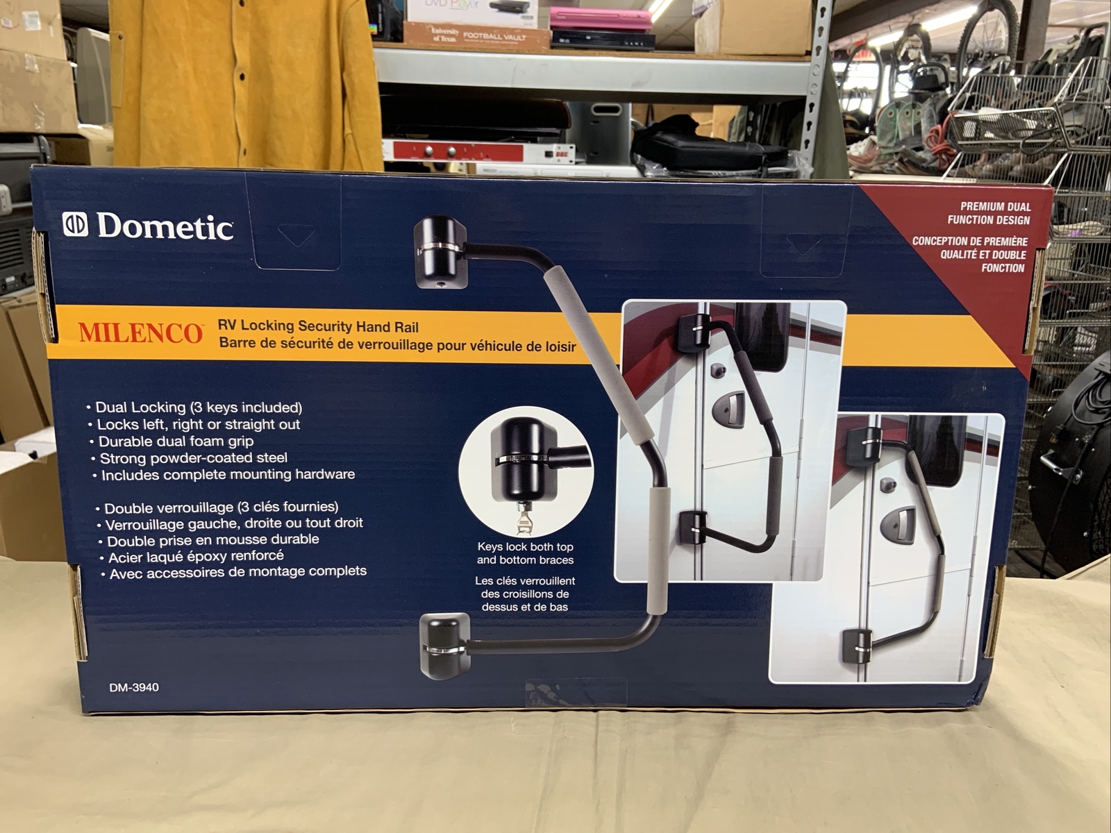 Lockable Security Rail Sealed in Box Dometic DM-3940 Milenco RV Locking Security Hand Rail W/3 ...