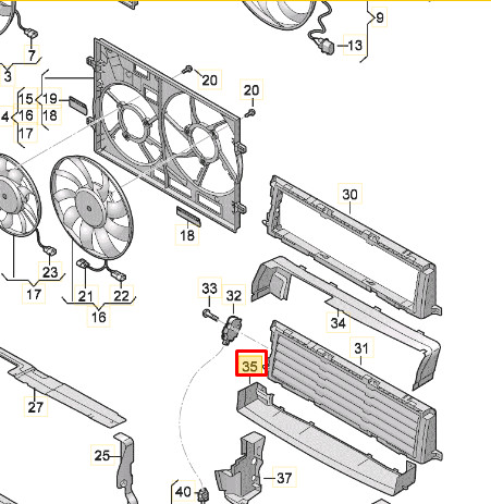 Conduit d'air inférieur de radiateur Audi Q3 F3 Sportback 83A121286J d'origine
