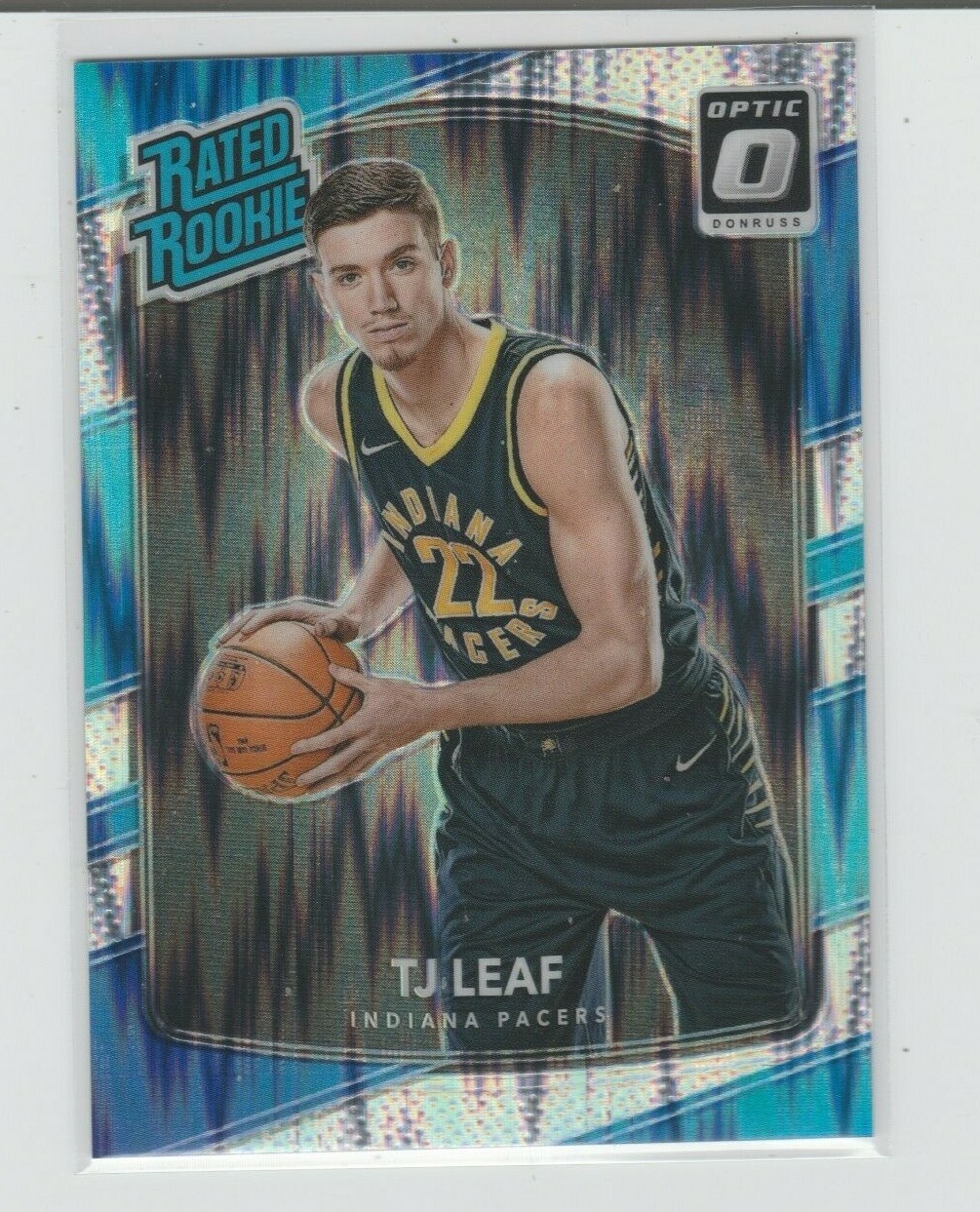 2017-18 Panini Donruss Optic # 183 TJ Leaf RC Shock Prizm Parallel Pacers