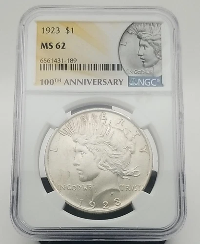 1923 Peace Silver Dollar 100th Anniversary NGC MS 62 #0630