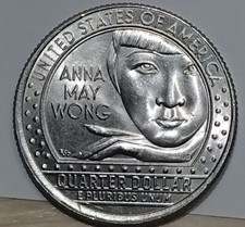 2022 P Anna May Wong Reverse Misaligned Die Railroad Edge Left side