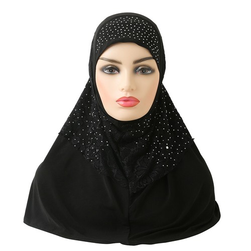 Pull On Instant Scarf Women Muslim Hijab Turban Prayer Shawl Head Wrap Islamic - Picture 57 of 113