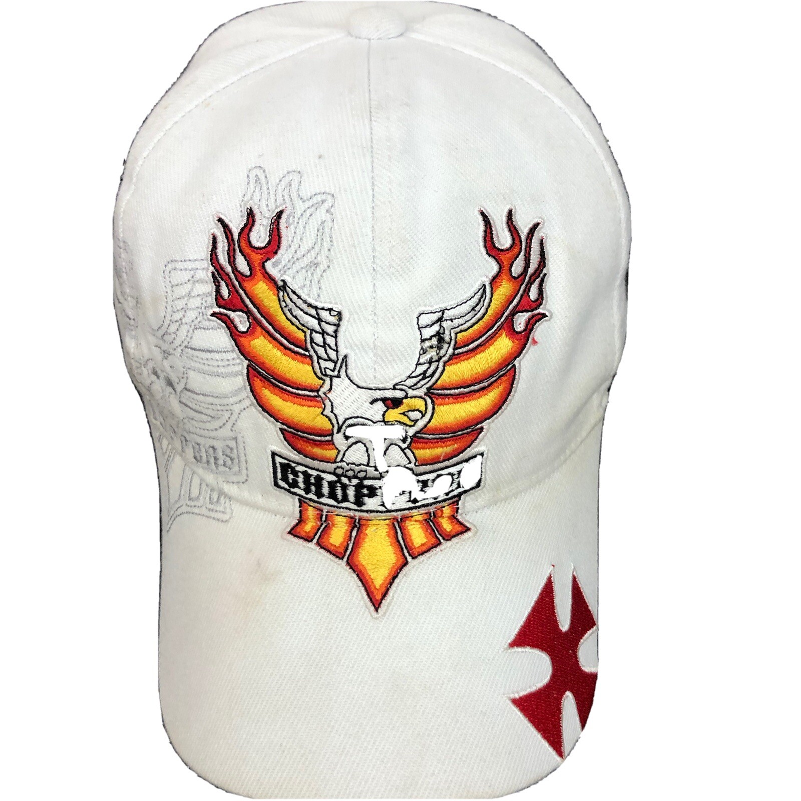 Choppers White Biker Hat with Eagle and Maltese Cross… Gem