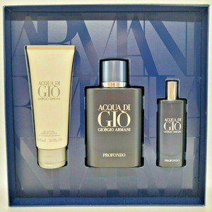 Giorgio Armani Acqua di Gio Profondo 2.5 oz Eau de Toilette 3 Piece Set  3614273231725 | eBay