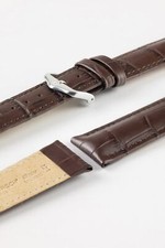 Hirsch DUKE NQR Alligator Embossed Leather Watch Strap - BROWN