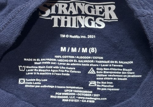 Stranger Things Netflix Kids Size 8 Graphic T-Shirt Boys Girls - Picture 3 of 5