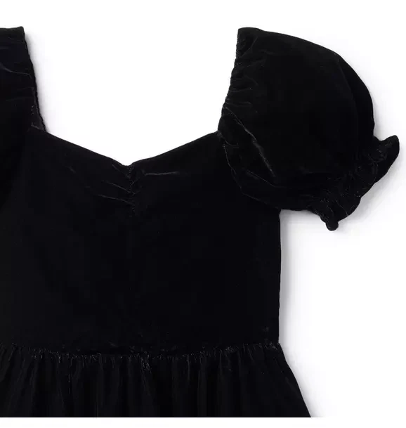 Vestido Janie and Jack Terciopelo Manga Abullonada Negro Talla 18 Foto 3 de 4