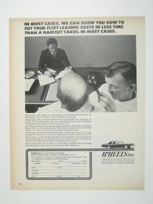 1972 Vintage ADVERT Print Ad Wheels Inc Family Plan Lease Cost Cutting Car Fleet