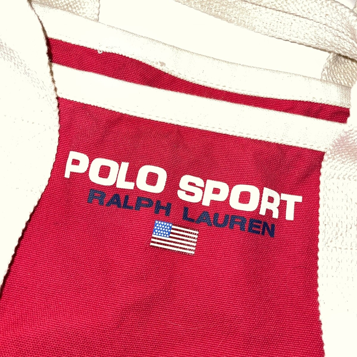 90s POLO SPORT トートバッグ レッド 星条旗 ロゴ Vintage 90s Polo Sport Ralph Lauren Canvas Tote Beach