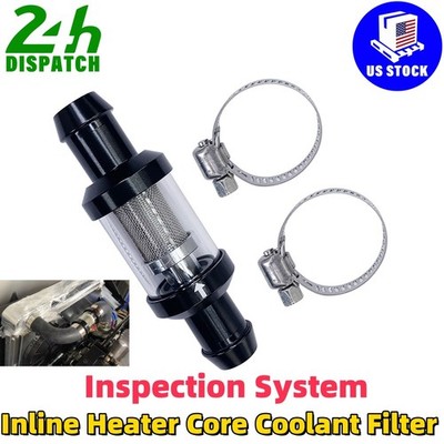 Inline Heater Core Coolant Filter Kit& Inspection System 5/8'' For 5/8'' Filter US