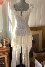 Ivory White Lace Corset Dress Steampunk Cottagecore Coquette Victorian Romantic