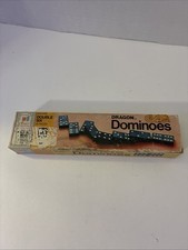 Vintage 1970 MILTON BRADLEY MB Halsam Dragon Double Six Wooden 28 Dominoes 4130