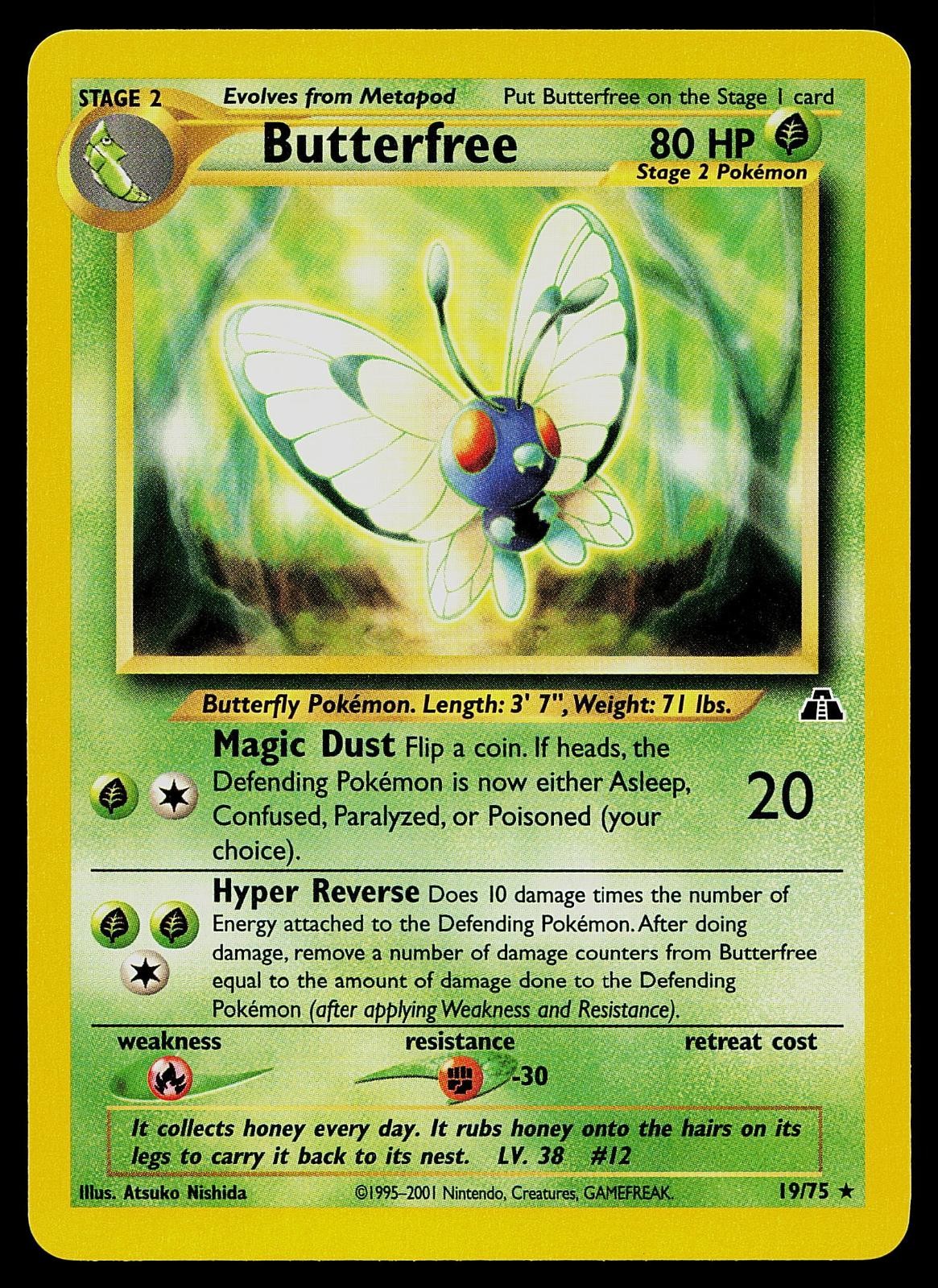 Pokemon Card - Butterfree Neo Discovery 19/75 Rare