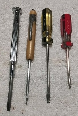 4pc ASSORTED BRANDS FLAT BLADE PRECISION SREWDIVER SET