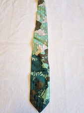 Krawatte Motivkrawatte Vintage 70er 80er 90er grün mehrfarbig abstrakt natur