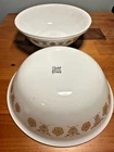 (3) Corelle Corning Pyrex Vintage Butterfly Gold Vegetable Serving Bowls 8.5”