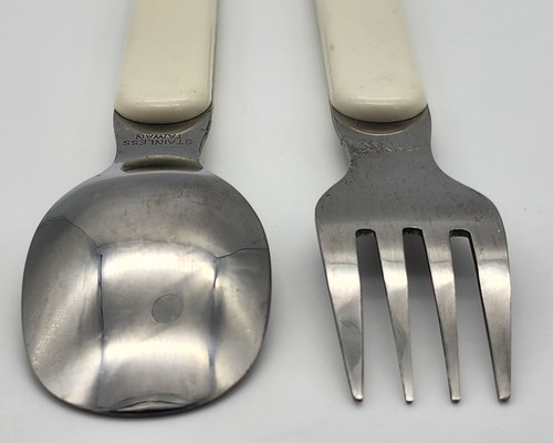 Set forchetta spettrale vintage per bambini orsacchiotto polare acciaio inox invernale  - Foto 6 di 12