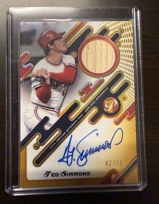 2025 Topps Pristine - Ted Simmons - On Card Auto & Game Used Relic Gold /50, HOF