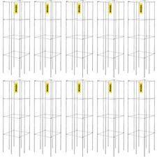VEVOR Tomato Cages Plant Support Cages 10 Packs Square Steel 3.8 FT for Garden