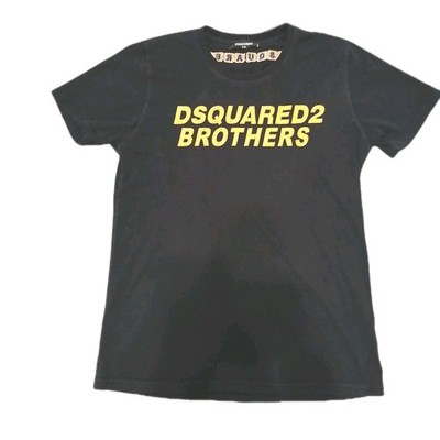 DSQUARED2 Brothers Graphic T-Shirt Black Size XXL Designer Streetwear Tee