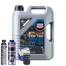 Motoröl 5W30 LIQUI MOLY Top Tec 4600 5L+MAHLE Ölfilter +Spülung +Cera Tec