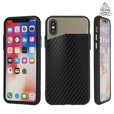 Schwarze Back Case Hülle für iPhone X/XS, 7/8 Plus, 7/8/SE (2020) Kohlefaser