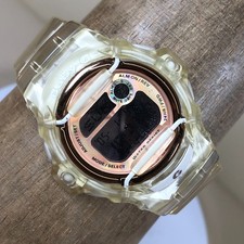 Casio Baby-G Women BG-169G Sport Alarm Clear Rubber Quartz Digital 42mm Watch 8"