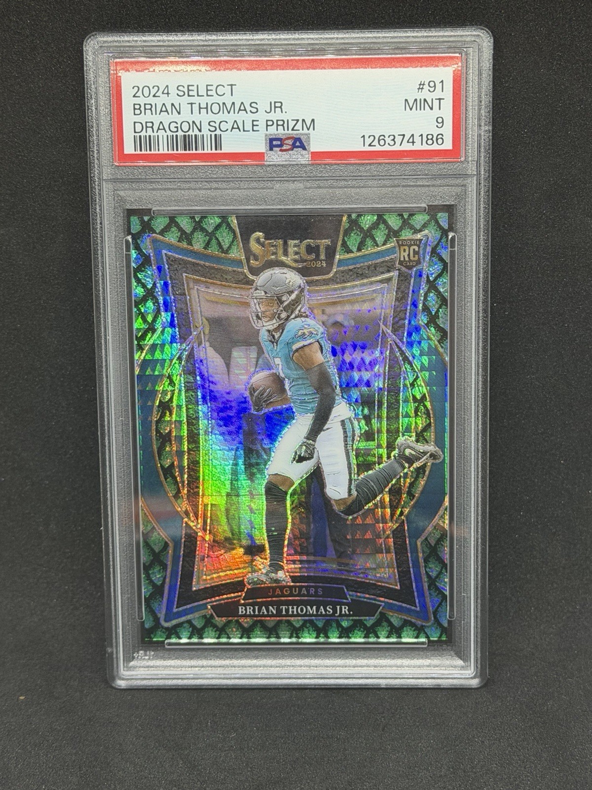 2024 Panini Select - Concourse Brian Thomas Jr. #91 Dragon Scale Prizm /81 (RC)