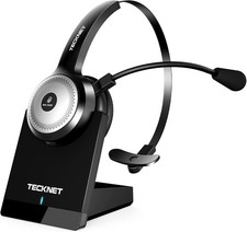 TeckNet Bluetooth Wireless Headset TK-HS003 AI Noise Cancelling Microphone-READ