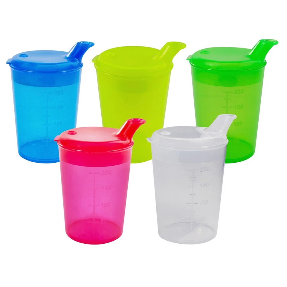 Medi-Inn Schnabelbecher Schnabeltasse 250 ml Set 5 Unterteile + 10 Deckel - Bild 2 von 4