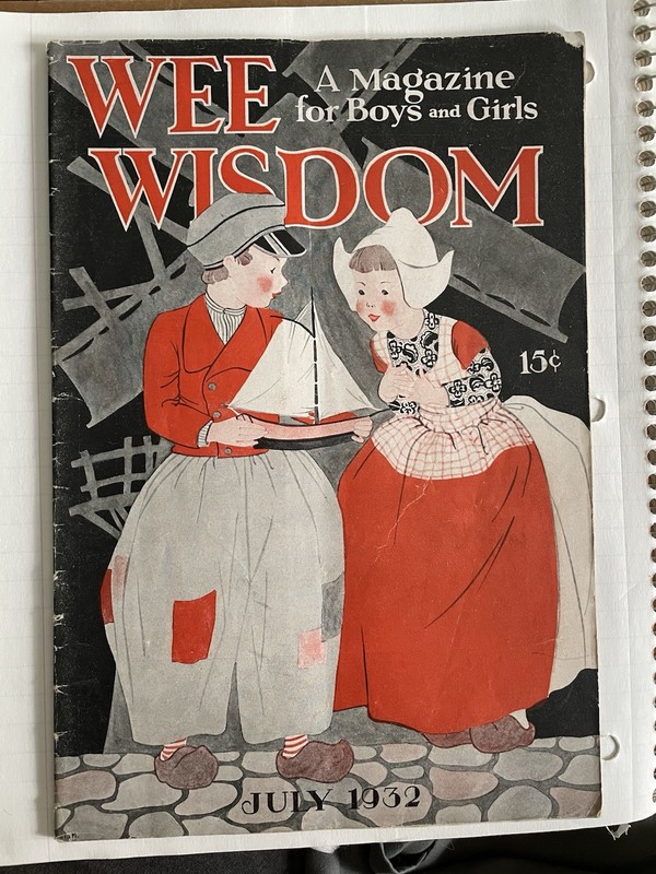 Vintage Wee Wisdom July 1932 - Lola McColl Sailboat Art - Intact Ox-Wagon Craft