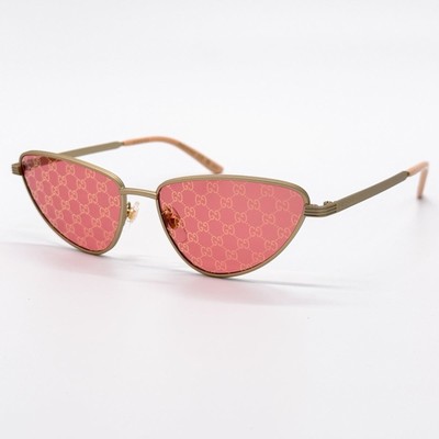 GUCCI GG1879S 004 Matte Gold Red Gucci Logo Pattern Lens Cateye
