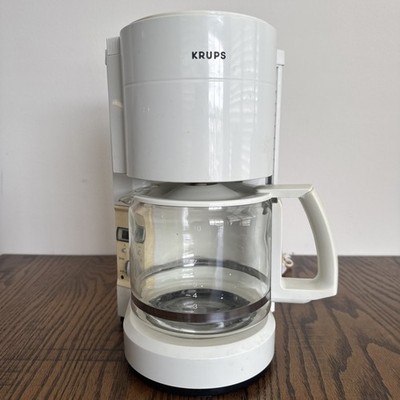 Krups ProCafe Type 212 Coffee Maker 10 Cup Carafe White Plastic Glass Tested