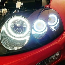 3 Cob Led Fog Light Projector Car White Angel Eyes Halo Ring Drl Lamp Light Us