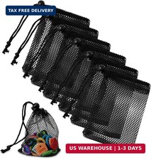 6Pcs Small Mesh Drawstring Bags - 6'' x 4'' Breathable Nylon Storage Bags for Tr