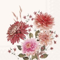 IHR Autumn Bouquet Cocktail-Servietten Papier-Servietten Blumen 25X25 Cm Creme