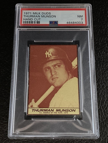Thurman Munson [Hand Cut] card from 1971 Milk Duds
