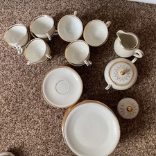 Fürstenberg Kaffeservice 01200/24 cremeweß Goldrand