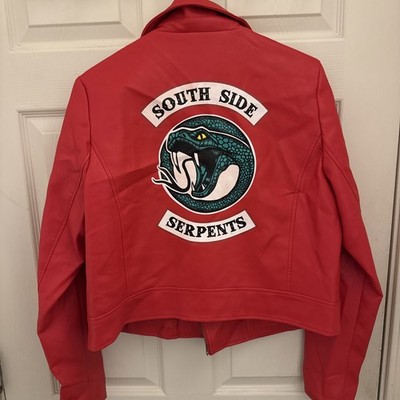 Riverdale Southside Serpents Red Cheryl Blossom Moto Jacket Women s Size L/ XL