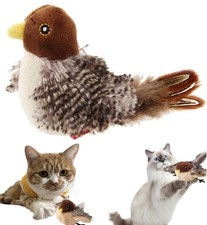 Chirping Bird Cat Toy Set,Automatic Interactive Flying for brown