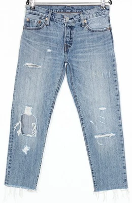 LEVI’S 501 CT Distressed Tapered Crop Jeans Damen Größe W25 L32 (29x25)... - Bild 1 von 4