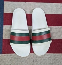 GUCCI Pursuit 72 Pool Slides Men s Rubber Sandal White 308234 Size 13