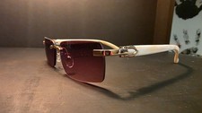 Men Rimless RETRO HIP HOP RAPPER Gold Brown lens