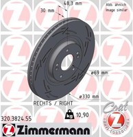 1X Bremsscheibe Black Z Zimmermann 320.3824.55 FüR KIA Optima Sportswagon JF Gdi