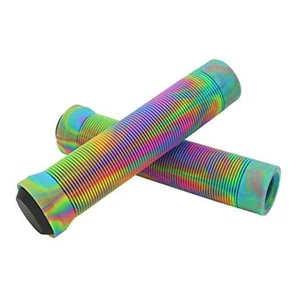 Bike Handlebar Grips, Rubber Bicycle Grips Soft Cycling Grips Non U-Rainbow - Picture 1 of 6