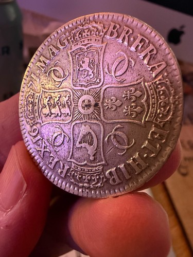 1671 Charles II Silver Crown Great Britain VF/XF Detail Attractive Early Milled