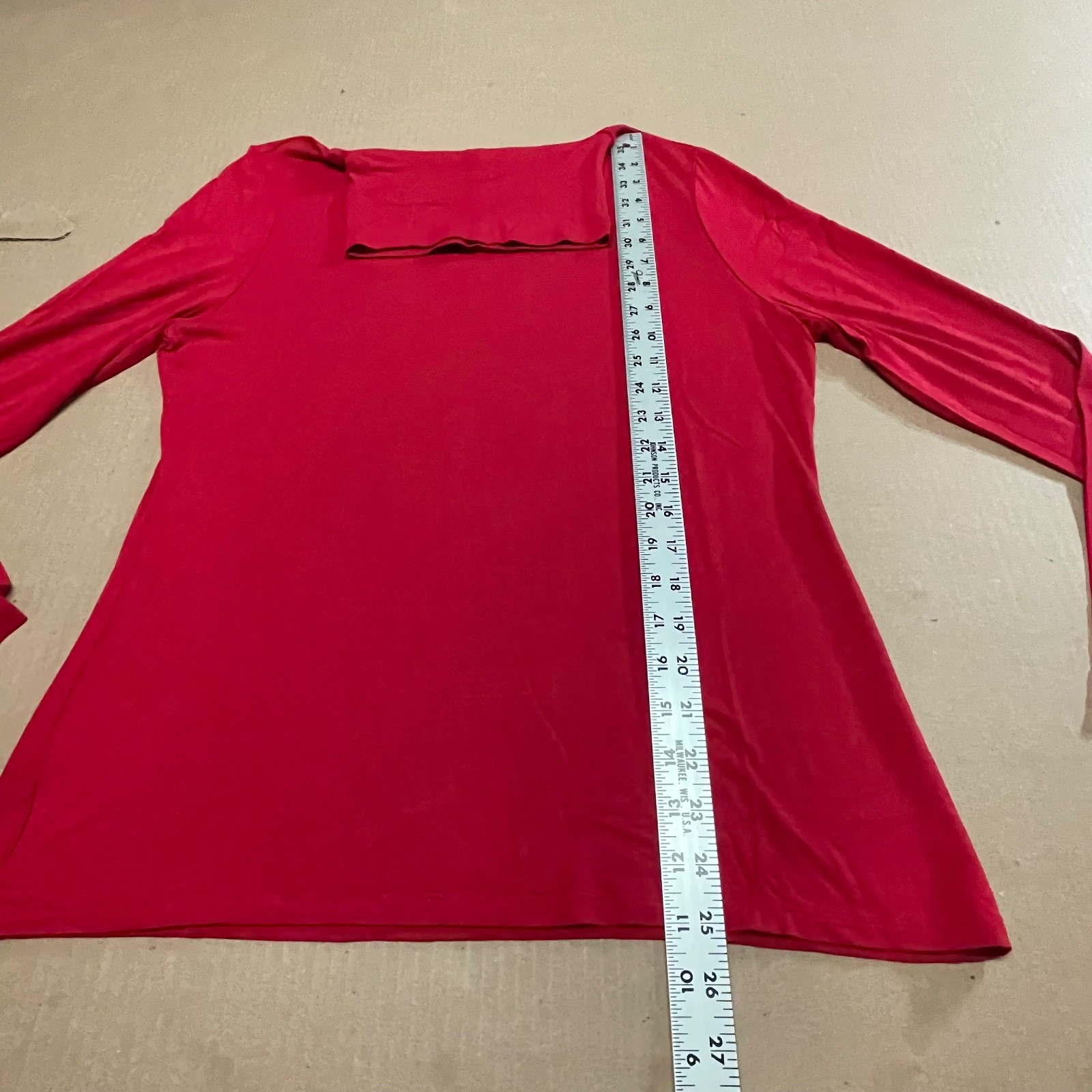 Women's Basic Turtleneck Red Knit Long Sleeve Str… - image 7
