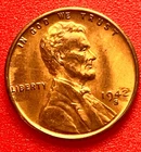 1942-S Lincoln Wheat Cent Penny GEM RED BU From an Original Bank Roll